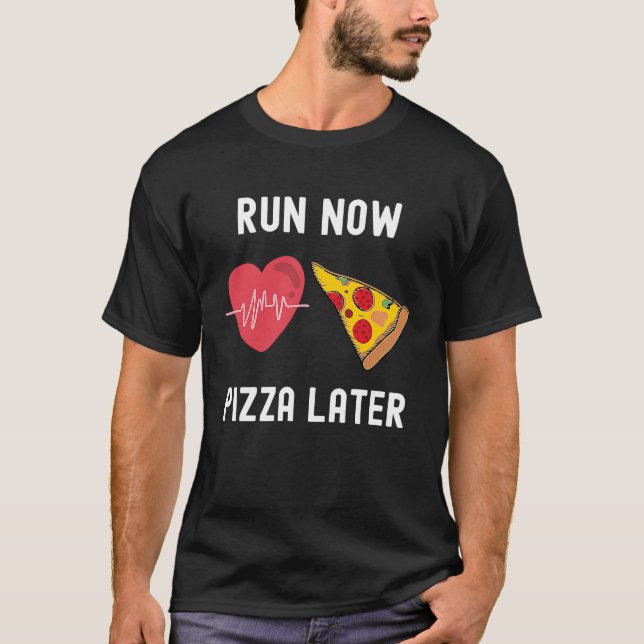 Springa Now Pizza Senare Foodie Springer Jogger Ru T Shirt (Framsida)