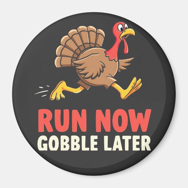 Springa nu Gobble Senare Turkey Springer Marathon Magnet (Framsidan)