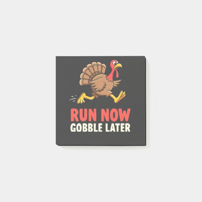 Springa nu Gobble Senare Turkey Springer Marathon Post-it Block (Framsida)