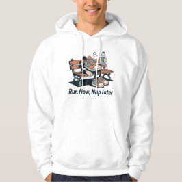 Springa Nu, Sova Sen – Trötta Tecknade Skor Hoodie