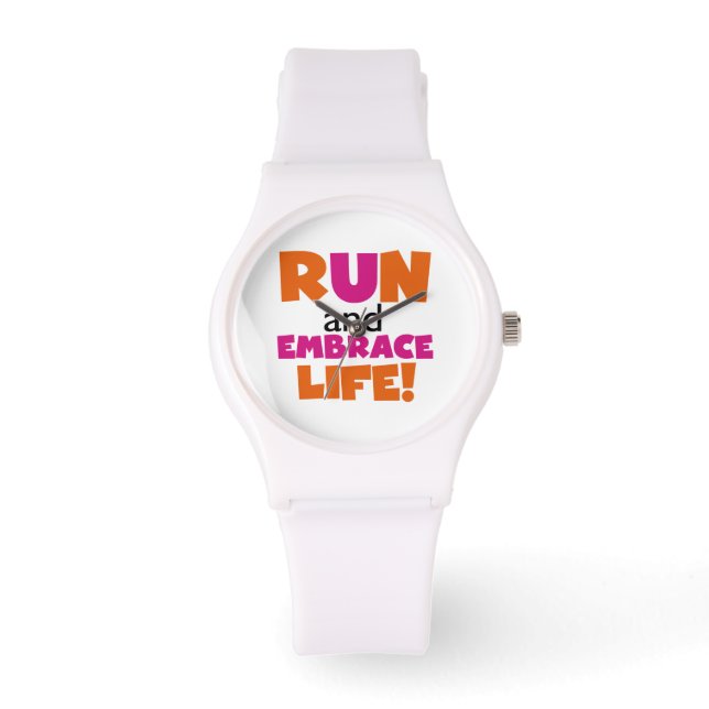 Springa och embrace Life Orange Rosa Armbandsur (Framsida)