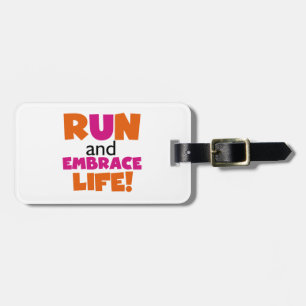 Springa och embrace Life Orange Rosa Bagagebricka