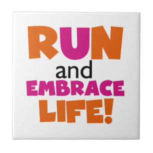 Springa och embrace Life Orange Rosa Kakelplatta