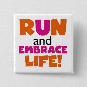 Springa och embrace Life Orange Rosa Knapp