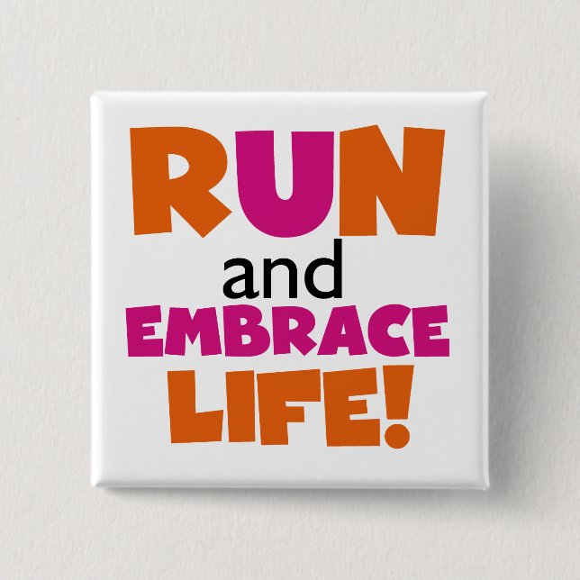 Springa och embrace Life Orange Rosa Knapp (Framsida)