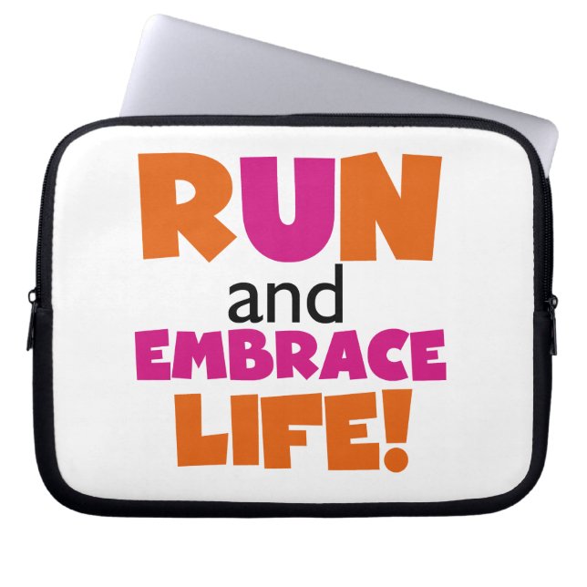 Springa och embrace Life Orange Rosa Laptop Sleeve (Framsidan)