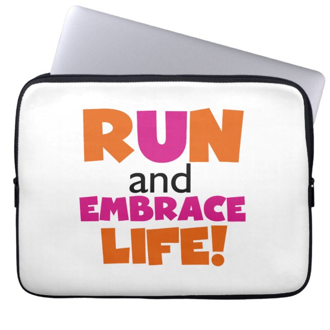 Springa och embrace Life Orange Rosa Laptop Sleeve (Framsidan)