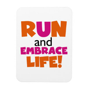 Springa och embrace Life Orange Rosa Magnet