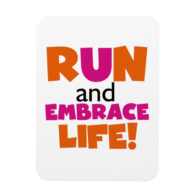 Springa och embrace Life Orange Rosa Magnet (Vertikal)