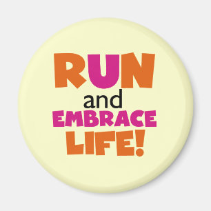 Springa och embrace Life Orange Rosa Magnet