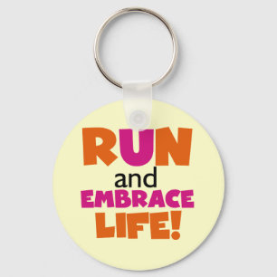 Springa och embrace Life Orange Rosa Nyckelring
