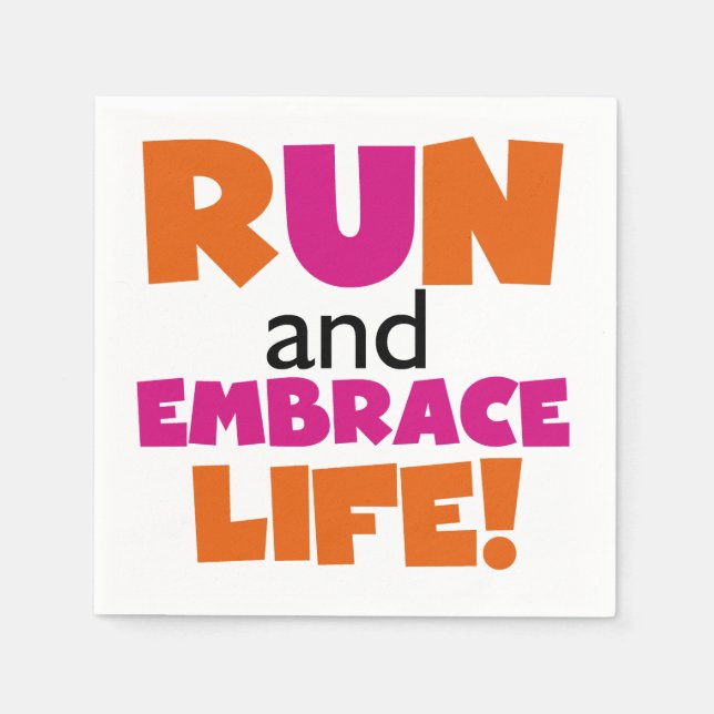 Springa och embrace Life Orange Rosa Pappersservett (Framsidan)