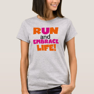 Springa och embrace Life Orange Rosa T Shirt