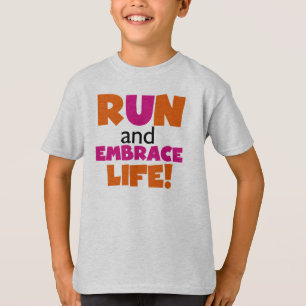 Springa och embrace Life Orange Rosa T-shirt