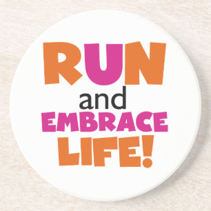 Springa och embrace Life Orange Rosa Underlägg