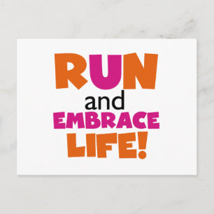 Springa och embrace Life Orange Rosa Vykort