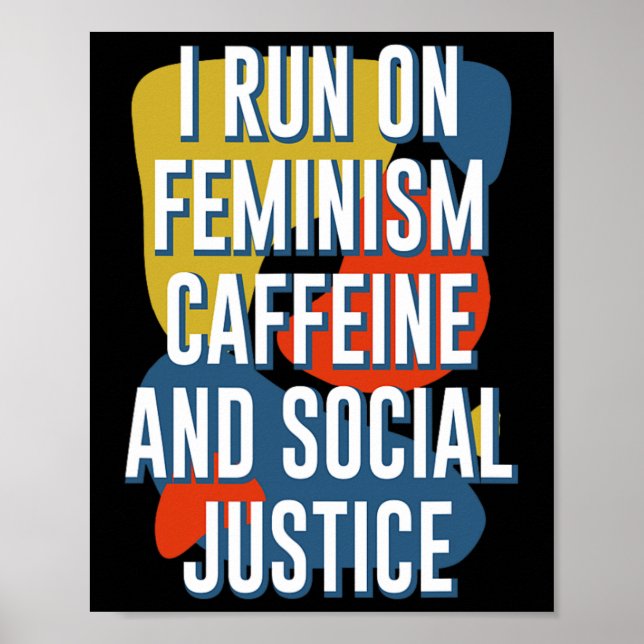 Springa om feminismens koffein och Social-domarens Poster (Framsidan)