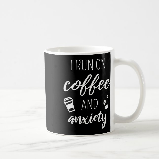 Springa om kaffe och ångest - citat om psykisk häl kaffemugg (Höger)