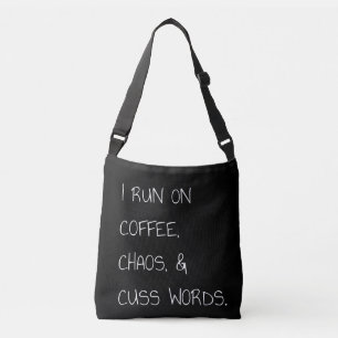 Springa om kaffet Chaos Cuss Ord Funny Mamma Gift Axelväska