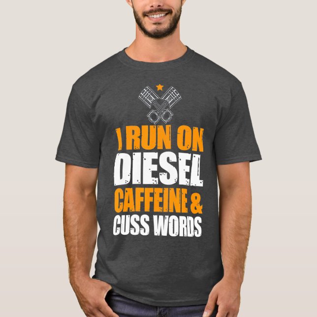 Springa on Diesel Caffeine Cuss Ord urbo Diesel T Shirt (Framsida)