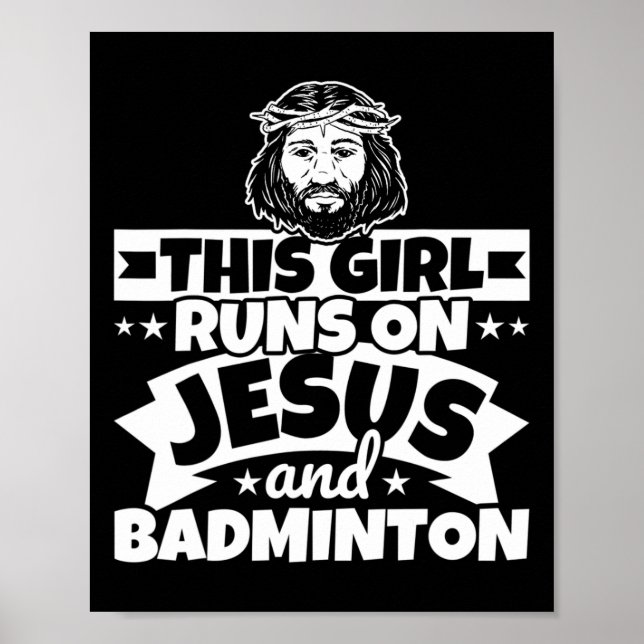 Springa på Jesus och Badminton Poster (Framsidan)