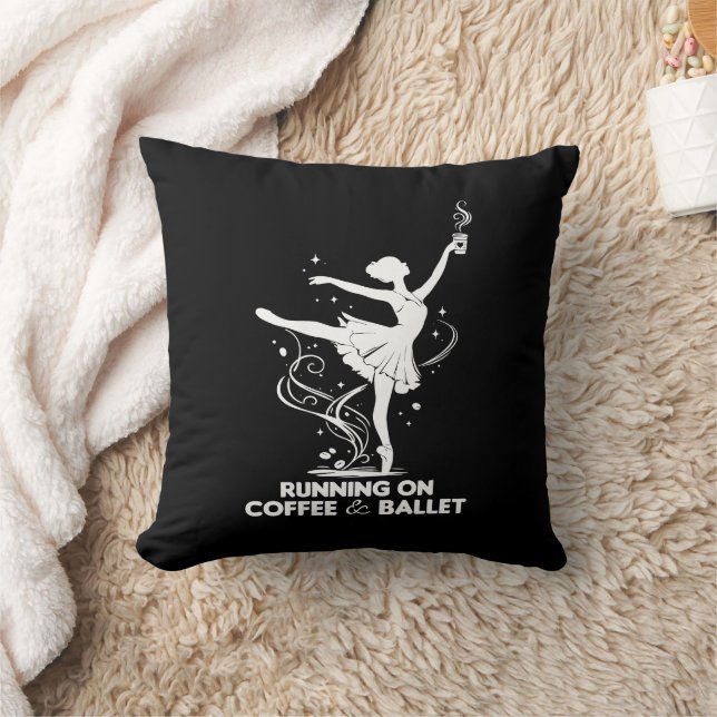 Springa På Kaffe Och Ballerina Roligt Lärar Dansar Kudde (Filt)