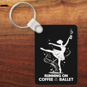 Springa På Kaffe Och Ballerina Roligt Lärar Dansar Nyckelring