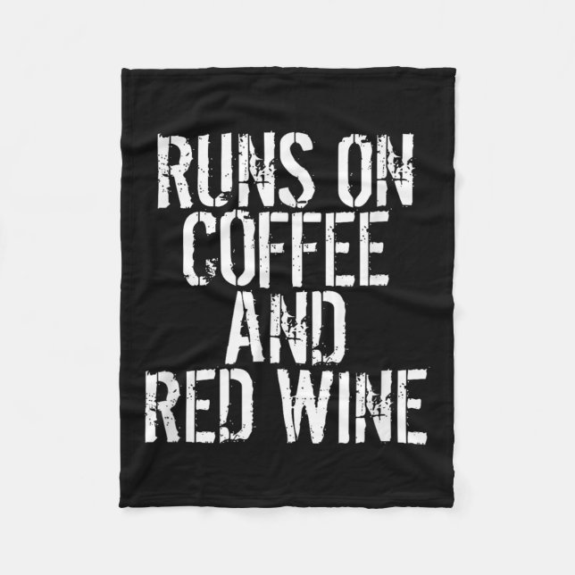 Springa på kaffe och röd Vin Fleecefilt (Framsidan)