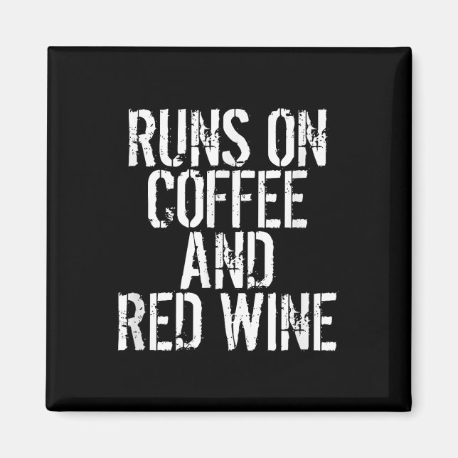 Springa på kaffe och röd Vin Magnet (Framsidan)