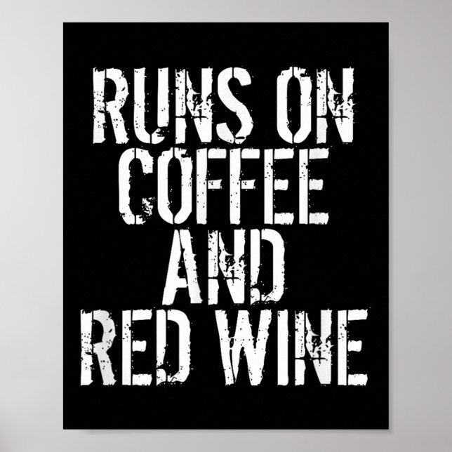 Springa på kaffe och röd Vin Poster (Framsidan)