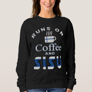 Springa på kaffe och Sisu finska T Shirt Tee
