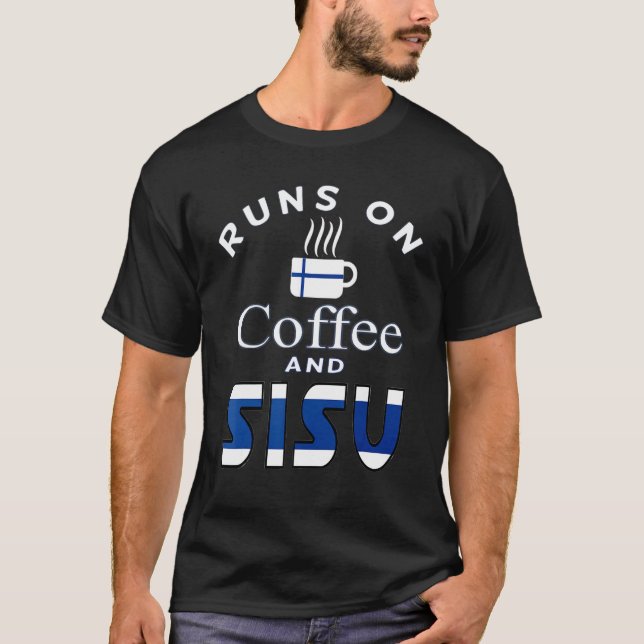 Springa på kaffe och syskon i Finland T Shirt (Framsida)