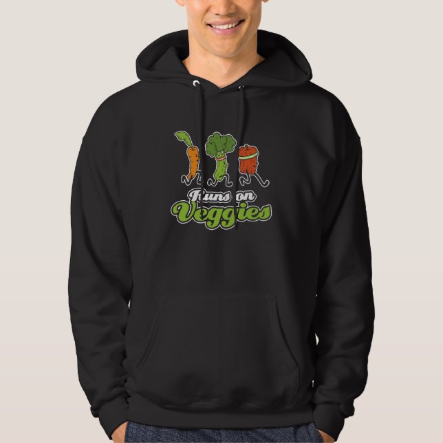 Springa på Veggies Hoodie (Framsida)