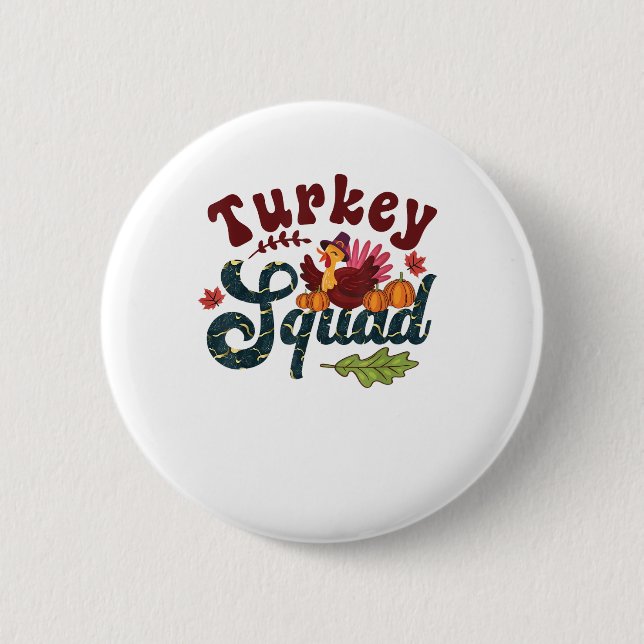 Springa Pilgrim Gi, Turkiska kvadratfunna Thanksgi Knapp (Framsida)