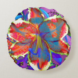 Springa Retro red Lily Rund Kudde