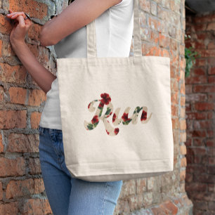 SPRINGA Retro Type Vintage Rustic Hibiscus Mönster Tygkasse