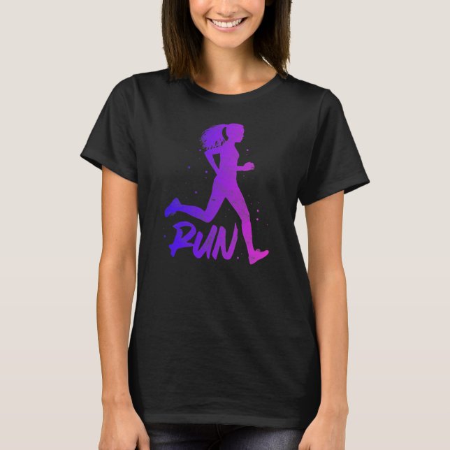 Springa Running Girl Marathon Track and Fält Sprin T Shirt (Framsida)