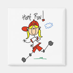 Springa-softball T-shirts och presenter Magnet