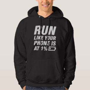 Springa som din Mobil är på 1 procent Hoodie
