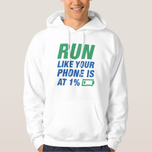 Springa som din Mobil är på 1 procent Hoodie