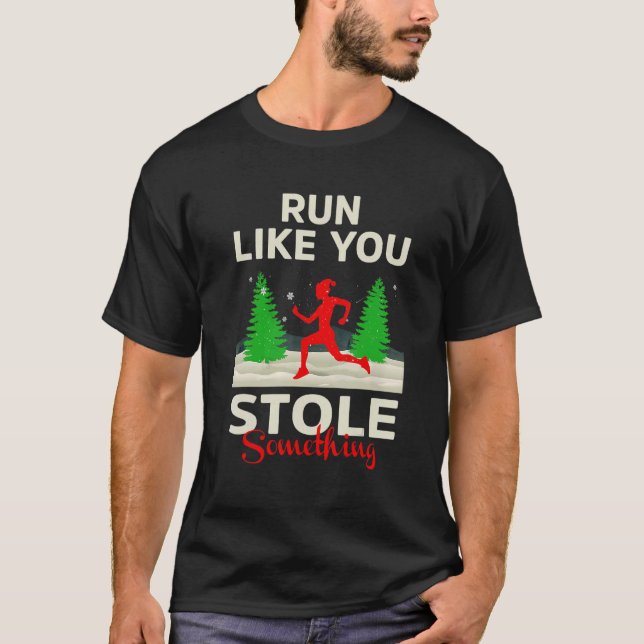 Springa som du lagrar något God jul Runni T Shirt (Framsida)