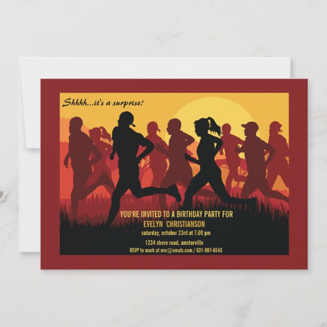 Springa som en Marathoner-inbjudan Inbjudningar (Framsida)