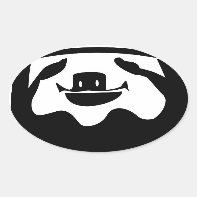 Springa som en slott ovalt klistermärke (Framsida)