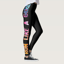 Springa som en svart regnbåge med svart färg leggings