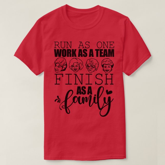 Springa som ett arbete som ett team Avslutar som e T Shirt (Design framsida)