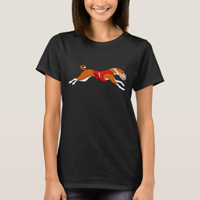 Springa som ett basenji t-shirt (Framsida)