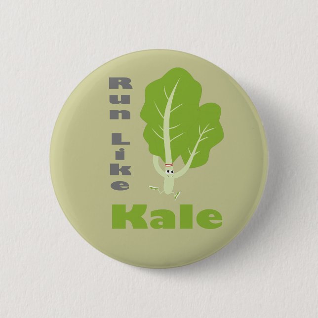 Springa som Kale! Knapp (Framsida)