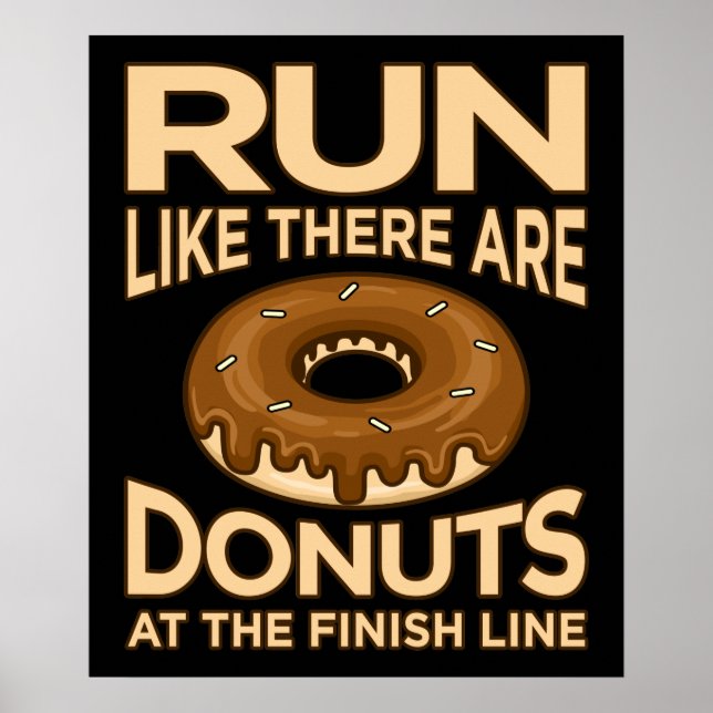 Springa som om det finns Donuts Marathon Springer  Poster (Framsidan)