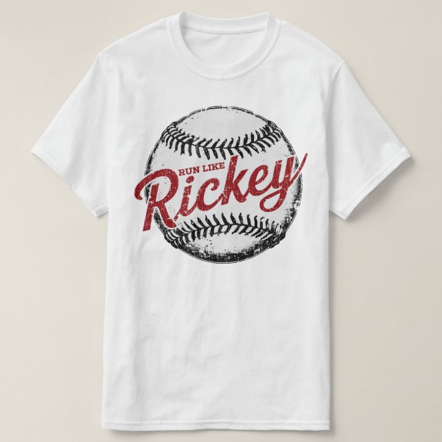 Springa som Rickey Henderson Baseball Legend T Shirt (Design framsida)