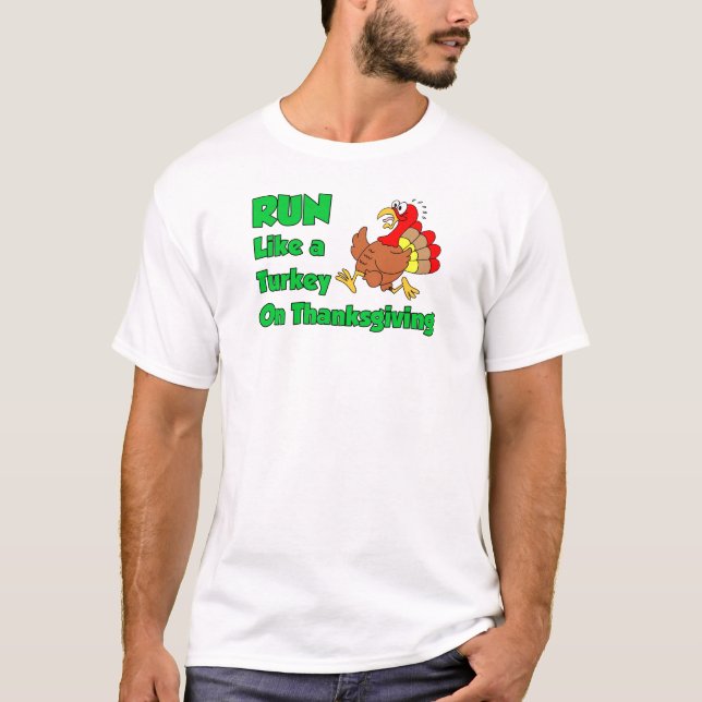 Springa som Turkiet på Thanksgivingen Tröja (Framsida)